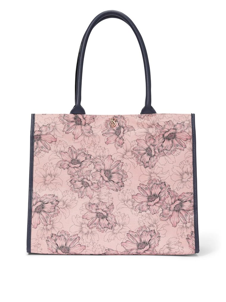 Сумка tote bag pink outline floral