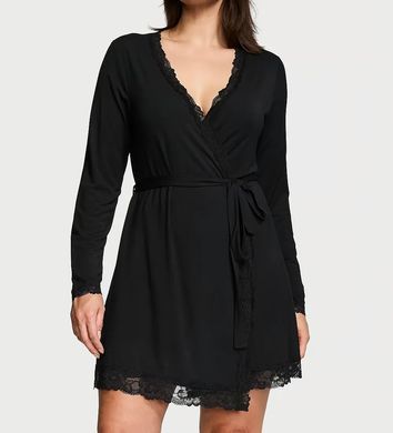 Халат Modal Lace-Trim Robe чорного кольору, M/L