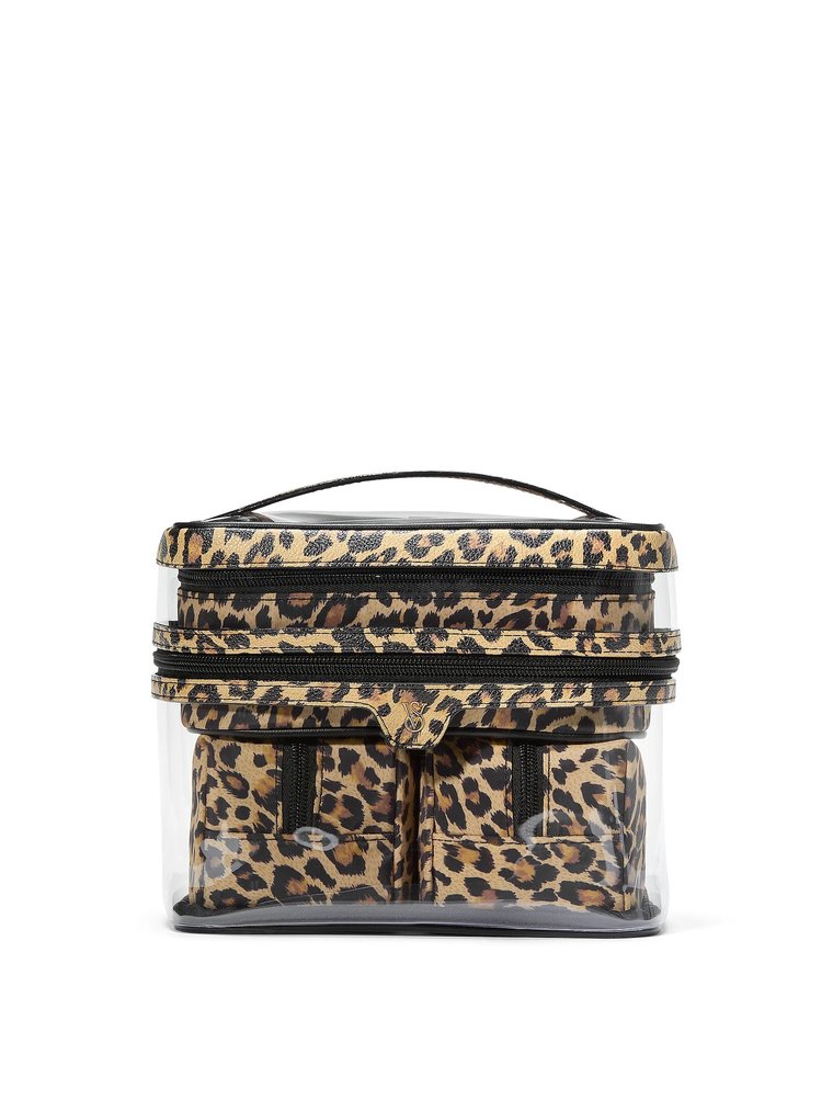 Леопардовая косметичка leopard 4-piece makeup bag