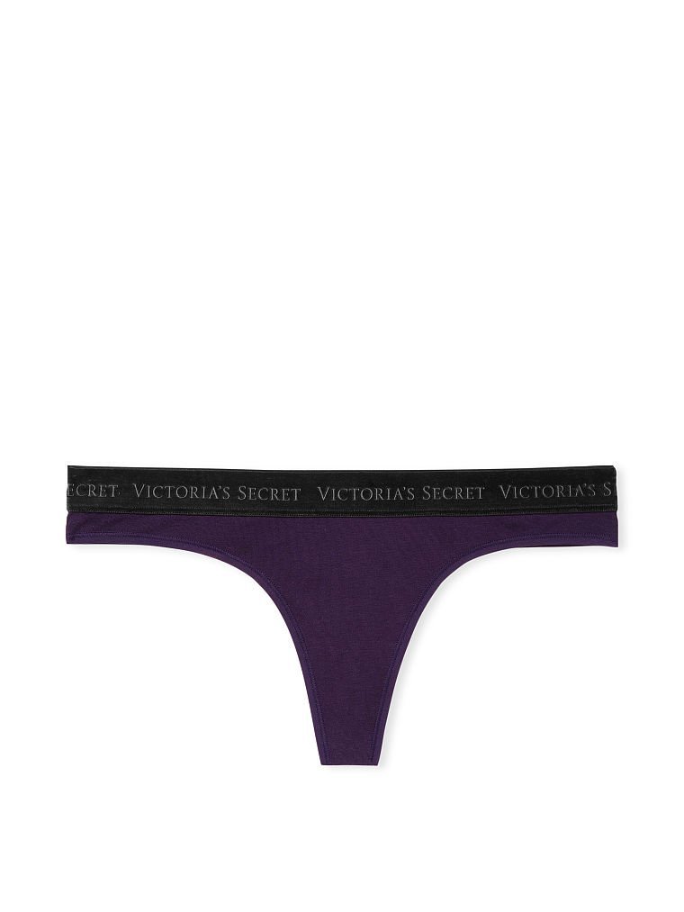 Трусики Logo Cotton Thong Panty Gothic Purple Victoria’s Secret, XS
