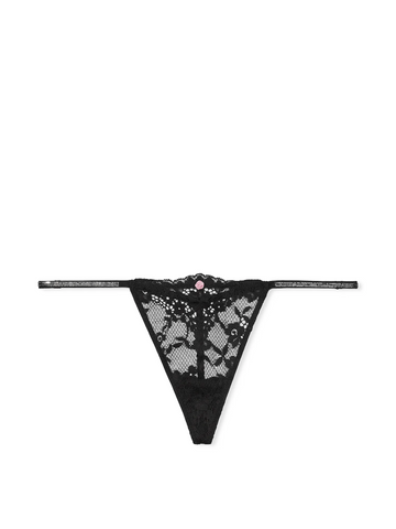 Кружевные трусики со стразами v-string panty, L