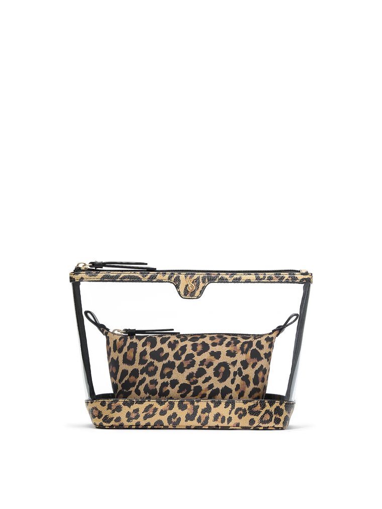 Леопардова косметичка leopard 2-piece makeup bag