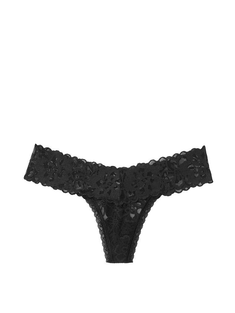 Трусики Lacie Lace-Up Thong Panty Black Victoria’s Secret, M