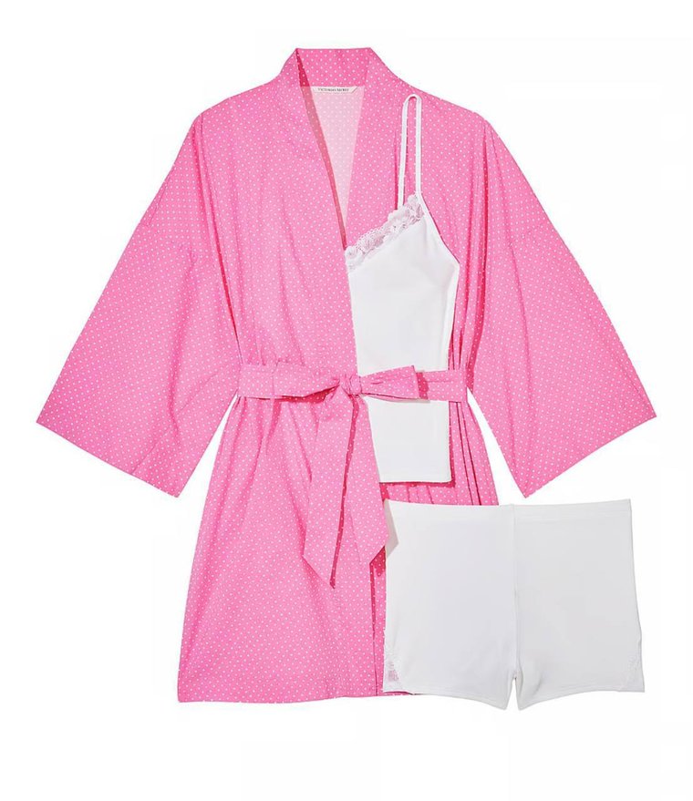 Пижамный комплект 3 в 1 cotton three-piece robe set, S