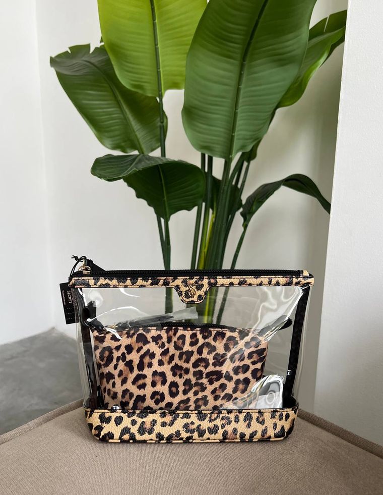 Леопардовая косметичка leopard 2-piece makeup bag